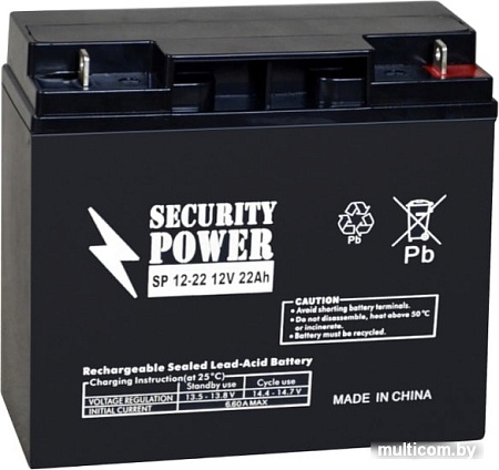 Аккумулятор для ИБП Security Power SP 12-22 (12В/22 А&middot;ч)
