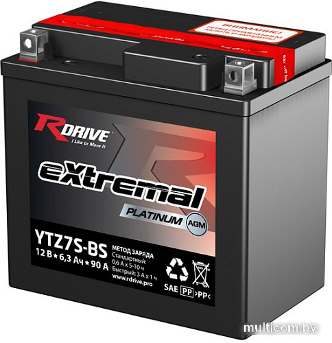 Мотоциклетный аккумулятор RDrive eXtremal Platinum YTZ7S-BS (6.3 А·ч)