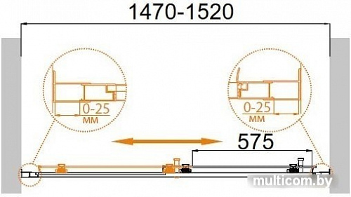 Душевая дверь Cezares Molveno-BF-1-120-C-Cr-IV