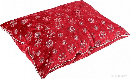 Декоративная подушка Домашняя Мода Новогодний принт (50х35, бордо)