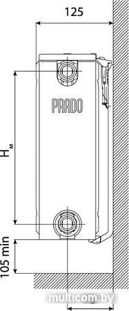 Стальной панельный радиатор Prado Universal тип 22 500x400