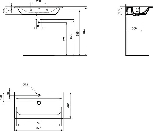Умывальник Ideal Standard Connect Air Vanity E027901