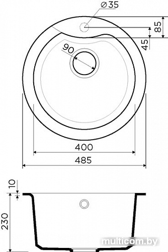 Кухонная мойка Omoikiri Yasugata 48R BL