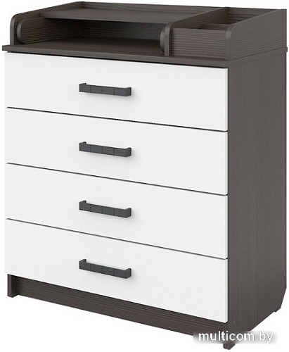 Детский комод Атон Мебель Marvin (бодяга темный/белый)