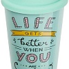 Многоразовый стакан Perfecto Linea Life Gets Better 30-140122 400мл (бирюзовый)