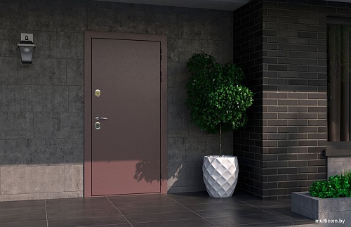 Металлическая дверь Guard Протерма Шоколад букле/уайт (96x205, правая)