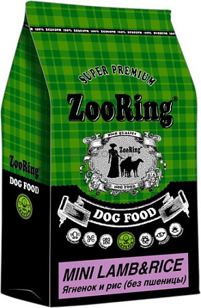 Сухой корм для собак ZooRing Mini Lamb&Rice (для взрослых мелких и средних пород с ягненком и рисом) 10 кг
