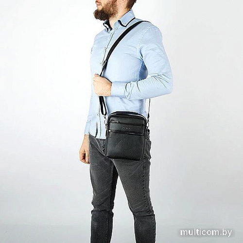 Мужская сумка Poshete 250-5188-3-BLK (черный)