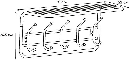 Вешалка для одежды ЗМИ 60 ВСП 6 (медный антик)