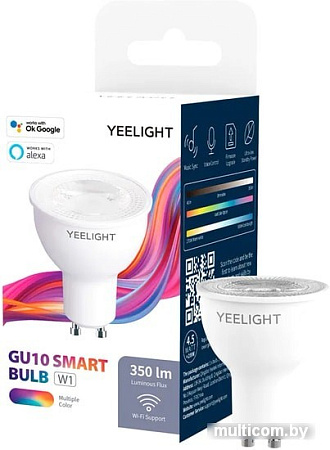 Светодиодная лампа Yeelight Smart Bulb W1 Multicolor YLDP004-A GU10 4.5 Вт