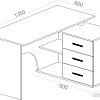 Стол Сокол КСТ-09 (правый, белый)