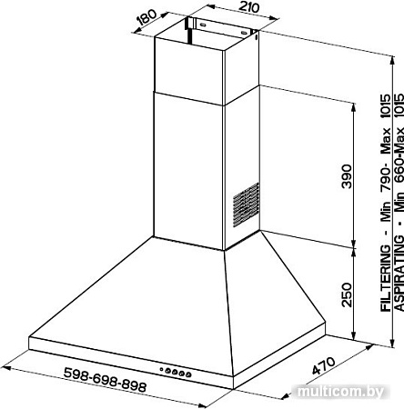 Кухонная вытяжка Faber Strip Smart PB BK A60