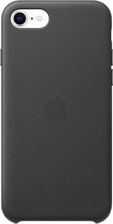 Чехол Apple Leather Case для iPhone SE 2020 (черный)