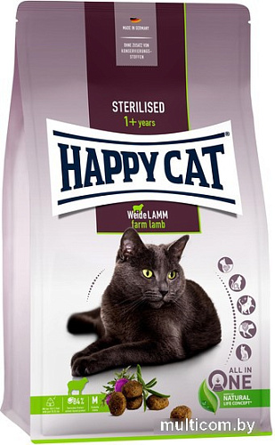 Сухой корм для кошек Happy Cat Sterilised Weide-Lamm Пастбищный ягненок 10 кг