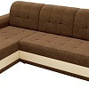 Угловой диван Mebelico Честер 61117 (левый, вельвет коричневый/экокожа бежевый)