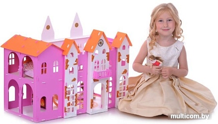 Кукольный домик Krasatoys Замок Джульетты с мебелью 000261 (белый/розовый)