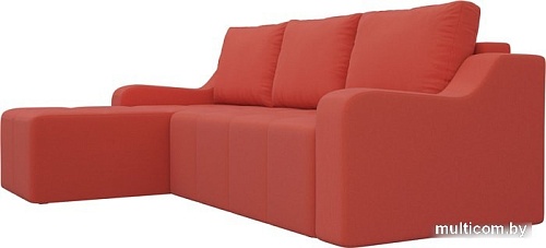 Угловой диван Mebelico Элида угловой 108679 (левый, микровельвет, коралловый)