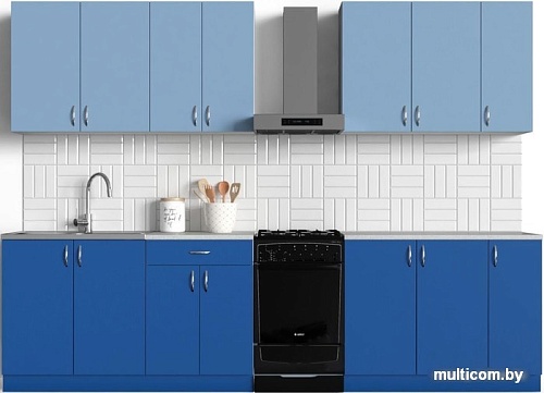 Готовая кухня S-Company Клео колор 2.5 (королевский синий/капри синий)