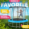 Батут Sundays Favorite Premium 10FT (голубой, с сеткой, с лестницей)