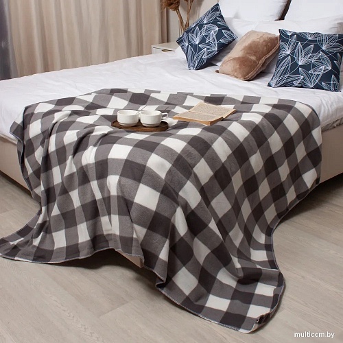 Плед Casa Conforte London 130x170 6155347 (клетка серая)