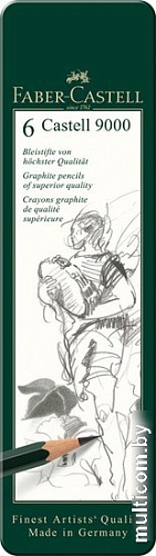 Набор простых карандашей Faber Castell 9000 HB-8B 119063 (6 шт)