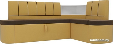 Угловой диван Mebelico Тефида 107522 (левый, коричневый/желтый)