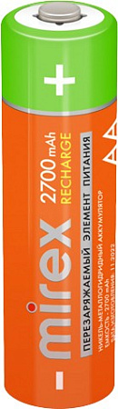Аккумулятор Mirex AA 2700mAh 2 шт HR6-27-E2