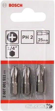 Набор бит Bosch 2607001511 (3 предмета)