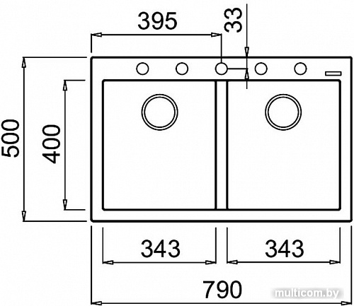 Кухонная мойка Elleci Quadra 350 Bianco Titano 68