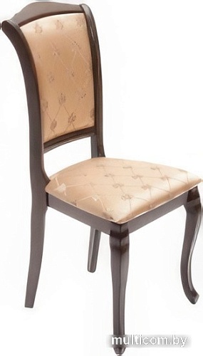 Стул TetChair Geneva (дерево гевея/Tobacco/ткань золотистые цветы)