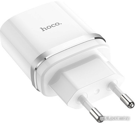 Сетевое зарядное Hoco C12Q Smart (белый)