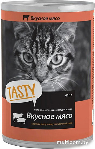 Консервированный корм для кошек Tasty мясное ассорти в соусе 415 г