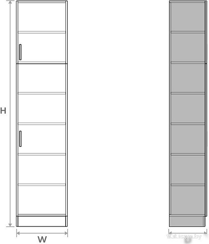 Шкаф-пенал Макс Стайл Falcon Fidji Egger 240x50x50 4C5050 (серый пыльный U732 ST9)