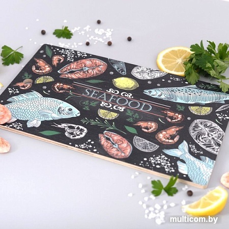 Разделочная доска Мультидом Рыбное ассорти МТ18-22