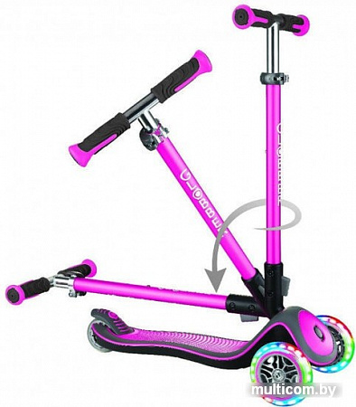 Самокат Globber Elite Deluxe Lights (розовый)