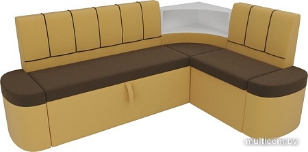 Угловой диван Mebelico Тефида 107522 (правый, коричневый/желтый)
