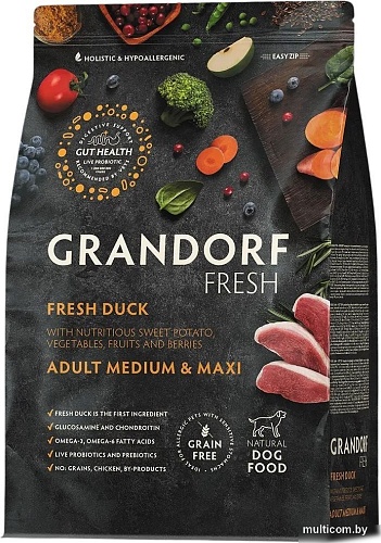 Сухой корм для собак Grandorf Adult Medium&Maxi Breeds Fresh Duck&Sweet Potato 3 кг