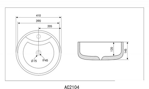 Умывальник Abber Bequem AC2104 (белый)