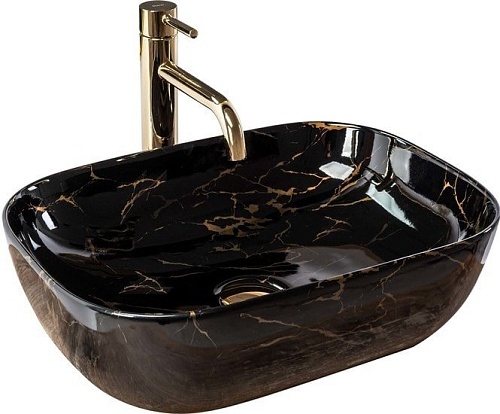 Умывальник Rea Belinda (черный мрамор глянцевый)