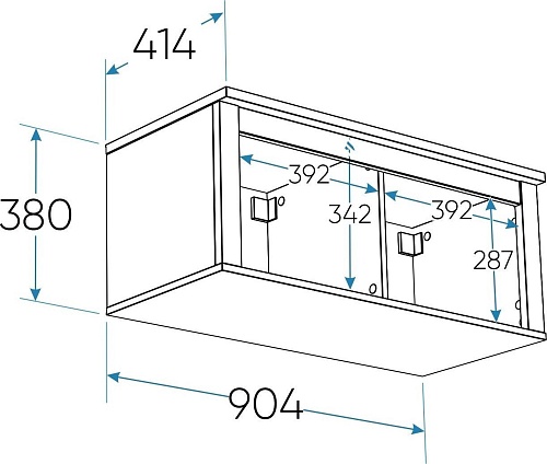 Полка Mio Tesoro Сага навесная 2 секции (белый/ясень)