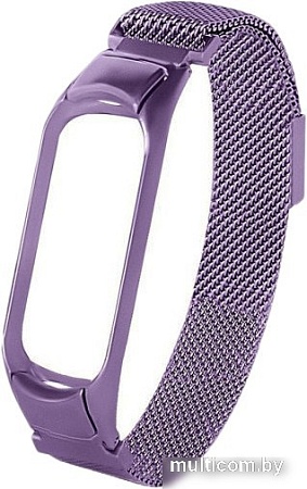 Браслет Bingo миланское плетение на магните для Xiaomi Mi Band 5/6 (сиреневый)