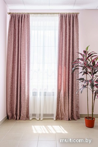 Комплект штор Decoretto Штукатурка чайная роза ШЧР-K8 2.75x2.6 м (розовый, 2 шт)