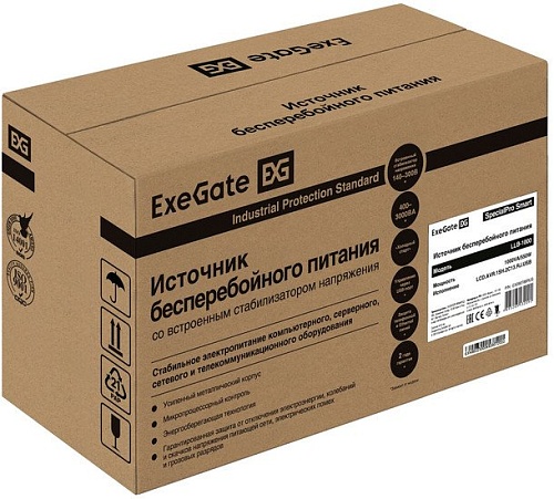 Источник бесперебойного питания ExeGate SpecialPro Smart LLB-1000.LCD.AVR.1SH.2C13.RJ.USB EX292788RUS
