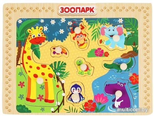 Мозаика/пазл Буратино Рамка-вкладыш Зоопарк W0156