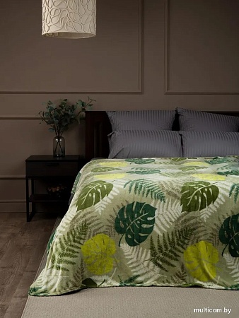 Плед Tex Republic Absolute Монстера и папоротник Фланель 150x200 35343 (зеленый)