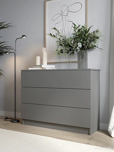 Комод Горизонт Нео 1050 3 ящика (серый графит)