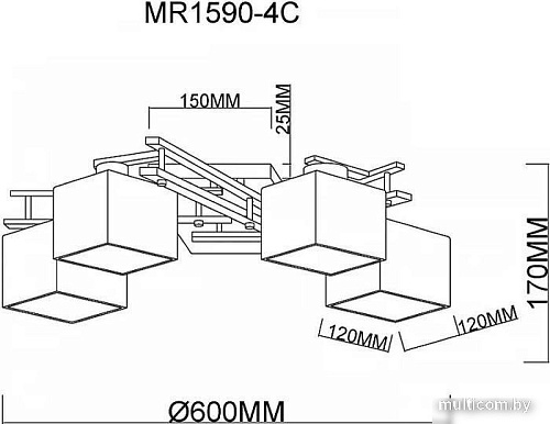 Припотолочная люстра Myfar Bona MR1590-4C