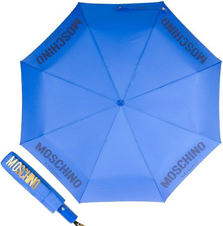 Зонт Moschino 8021-OCP New Metal Logo Lightblue