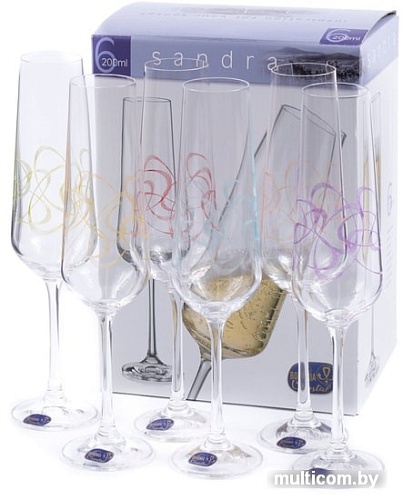 Набор бокалов для шампанского Bohemia Crystal Sandra 40728/Q9119/200