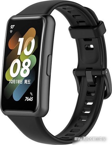 Ремешок Rumi силиконовый для Huawei Band 7 (черный)